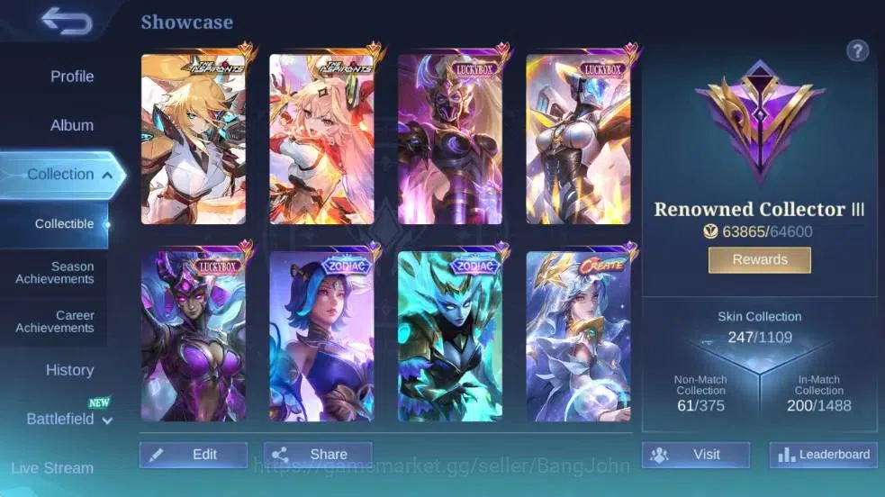 Mobile Legends: Bang Bang Accounts Global | Hero 101| Skin 247| Renowned | Asp Lesley image 17