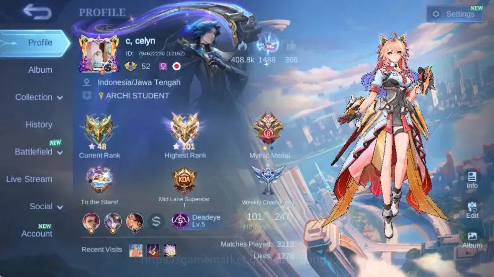 Mobile Legends: Bang Bang Accounts Global | Hero 101| Skin 247| Renowned | Asp Lesley image 18