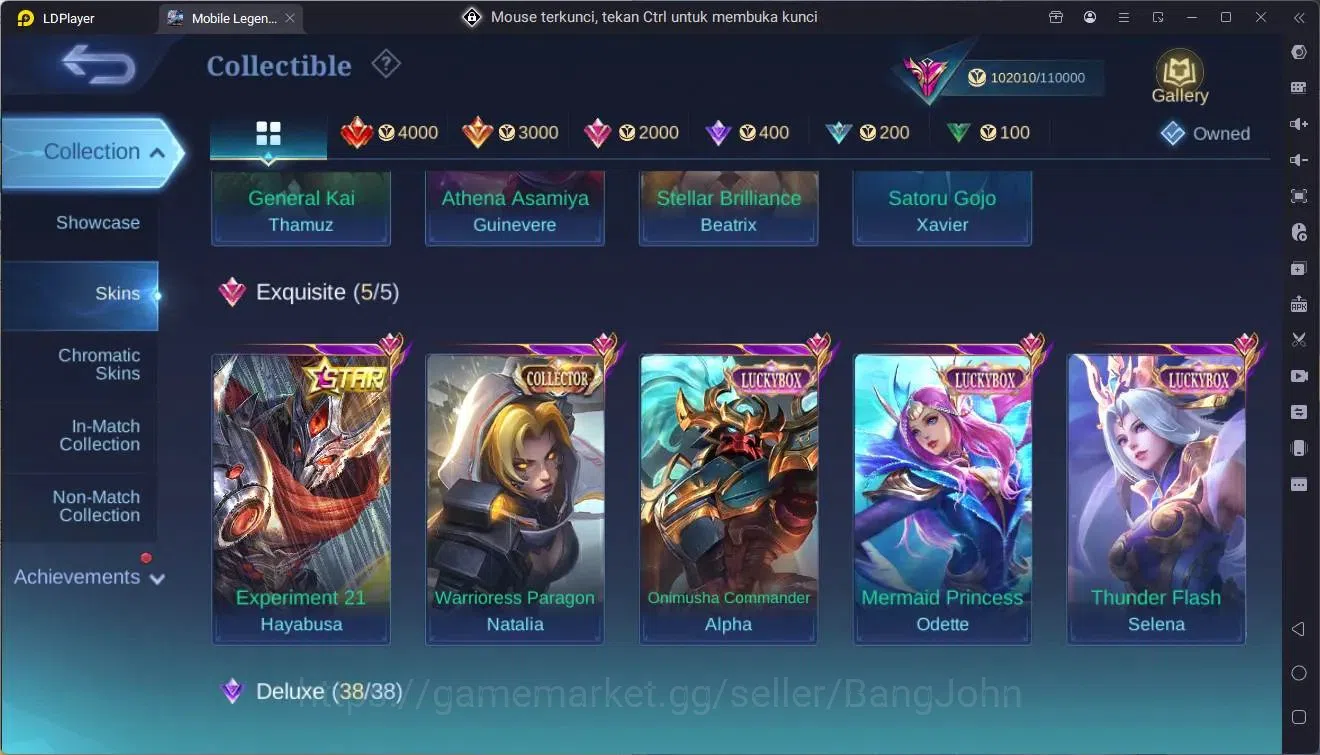 Mobile Legends: Bang Bang Accounts Global |Hero 133|Skin 312|Exalted|Legend Franco|JJ image 10
