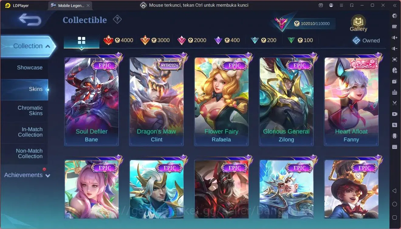Mobile Legends: Bang Bang Accounts Global |Hero 133|Skin 312|Exalted|Legend Franco|JJ image 12