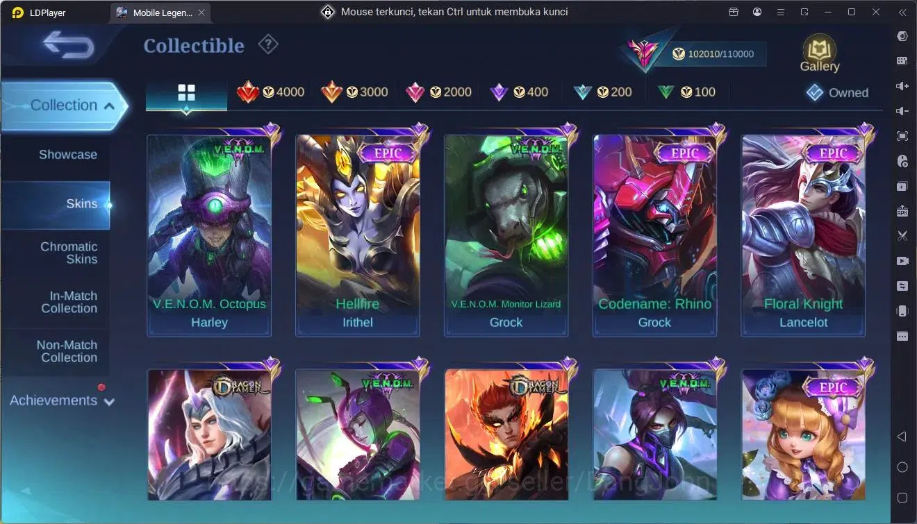 Mobile Legends: Bang Bang Accounts Global |Hero 133|Skin 312|Exalted|Legend Franco|JJ image 14