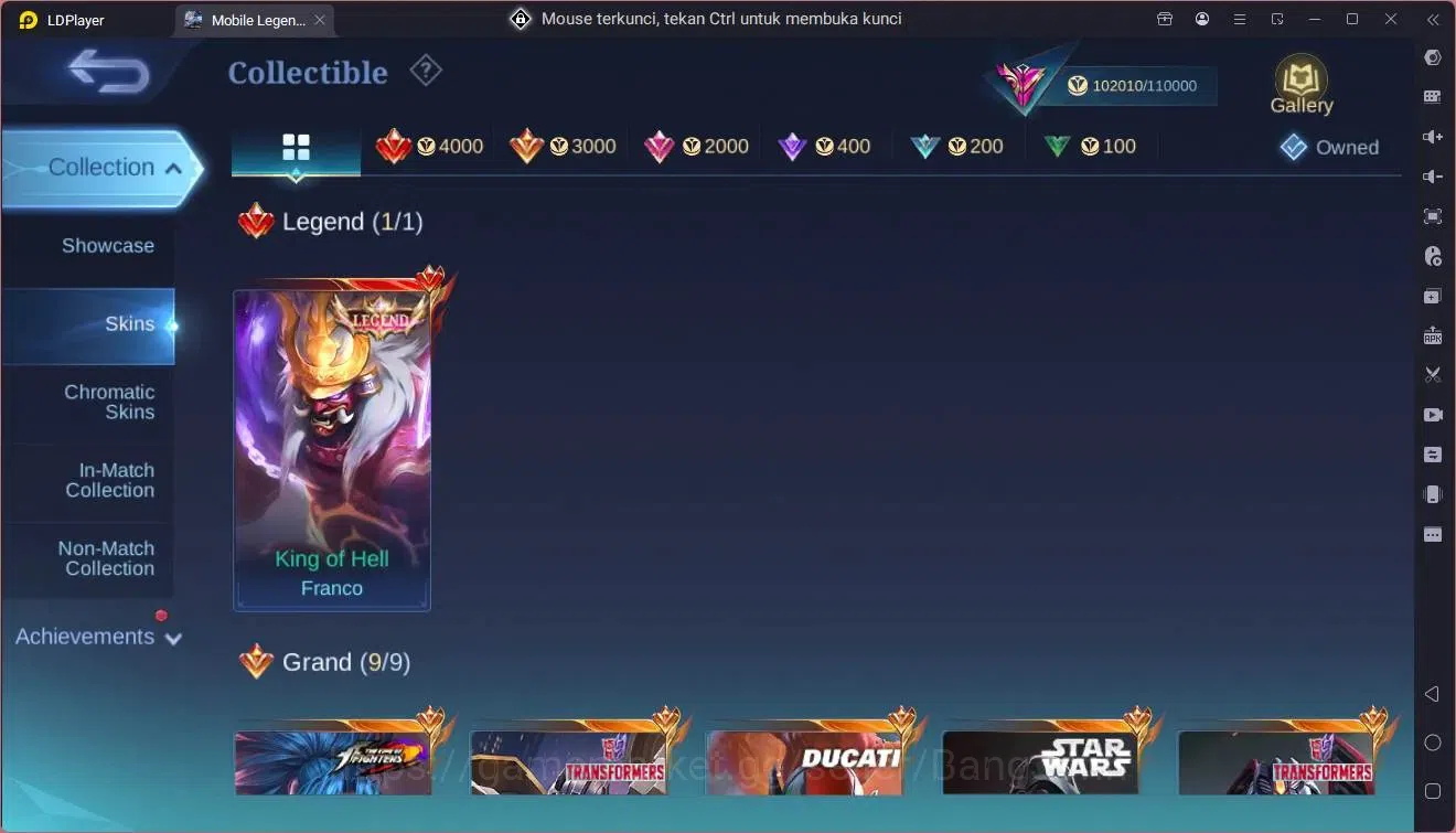 Mobile Legends: Bang Bang Accounts Global |Hero 133|Skin 312|Exalted|Legend Franco|JJ image 7