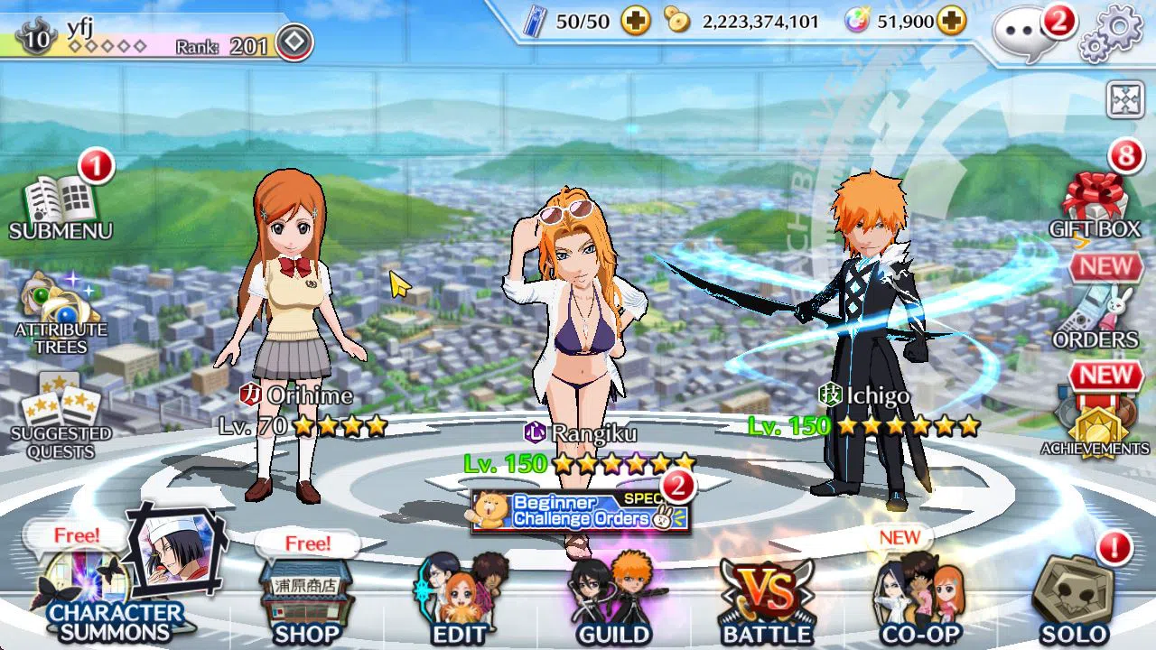 Bleach: Brave Souls Accounts Mid-Tier GLOBAL 51K Orb|TYBW25 Jushiro,Rukia,Ichigo 10Th Aniv,SoulRaper(Shunsui,Jushiro),Aizen 3