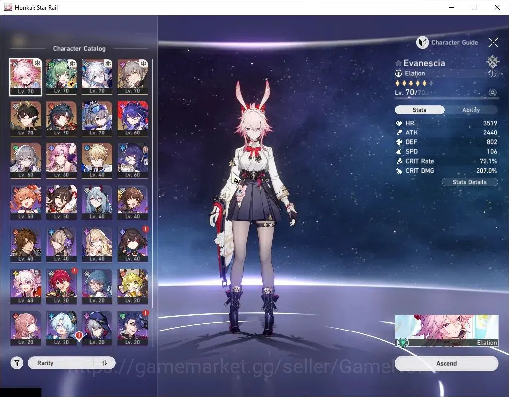 Honkai Star Rail Accounts ASIA|TL 60|8 Limited|Evanescia E1+Sign,Mortenax Bl image 4
