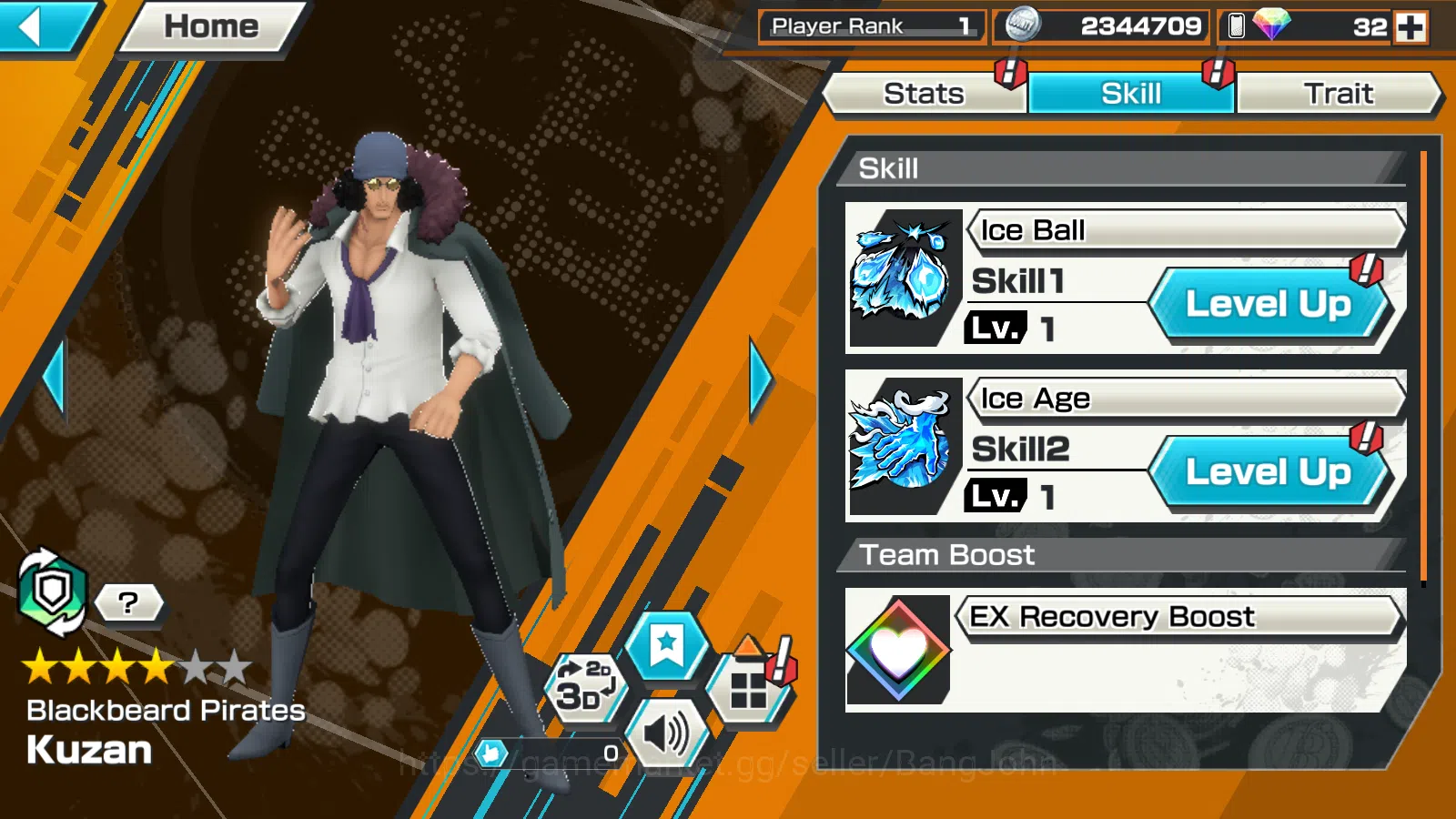 One Piece Bounty Rush Accounts Global | 3EX | 4emperor Teach,BB Kuzan,Kaido Son Y image 4
