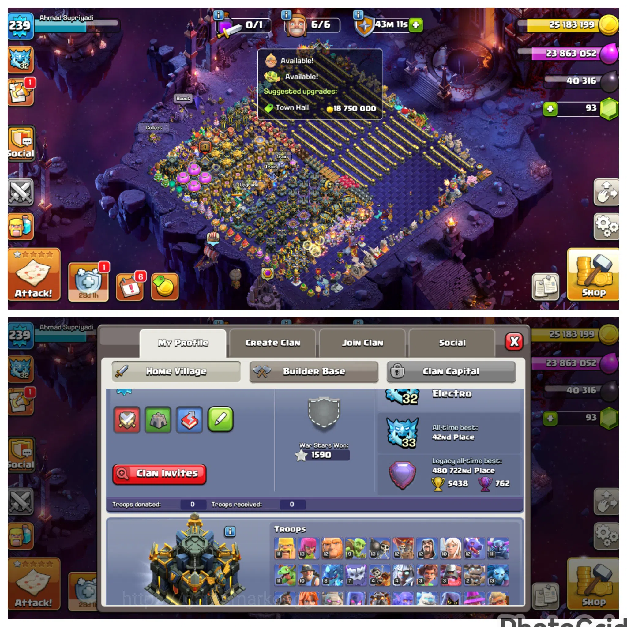 Clash of Clans Accounts High-End SUPER DISCONT TH 17 LVL 239 BASE FULLYMAX EXCEPT TROPS|BH FULLYMAX|EPIC MANY MAX|2 HELPER 1