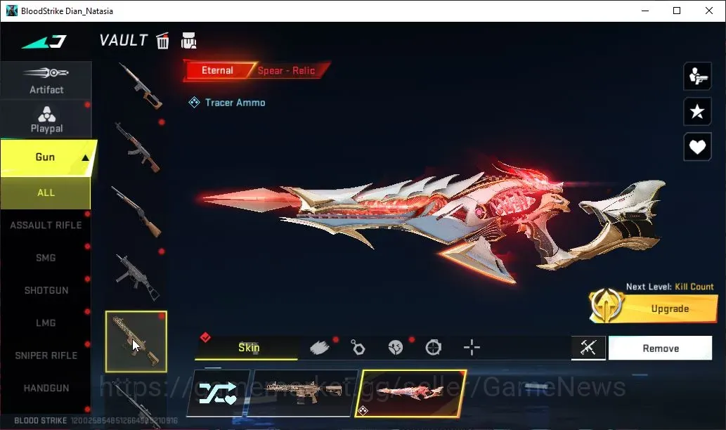 Blood Strike Accounts Others ASIA|ETERNAL Spear Relic Lv3|2 Legendary M4A1 Venom,MP5 Blight Embrace|Log NetEase|Take 1
