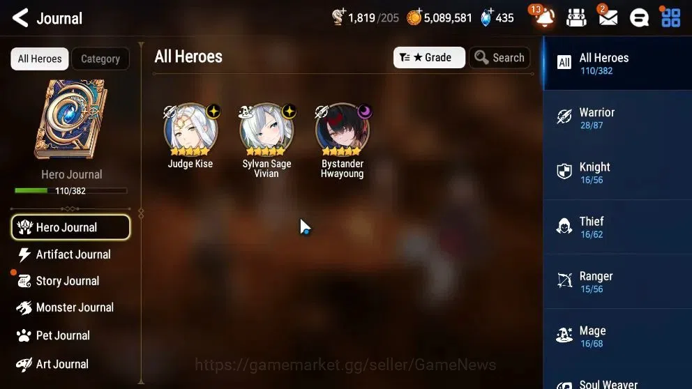 Epic Seven Accounts Limited Hero Global UnVerif|New Era|3 ML(BHwayoung,JKise,SSage Vivian)+Ab Fumyr,Fenne,etc|PoH ON|Abyss 4