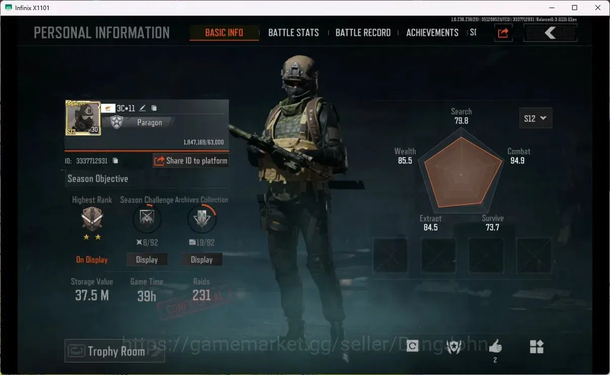 Arena Breakout Accounts High Value MOBILE Lvl 30 |SV 37,5M|CV 18,4M|MORE SKIN,DECREE LR-AR1,VSS|SC DOCUMENT MORE RED 2
