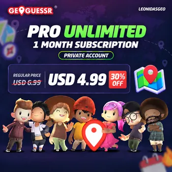 GeoGuessr Accounts Pro Unlimited [PRIVATE ACCOUNT] GeoGuessr Pro Unlimited | 1 Month Subscription