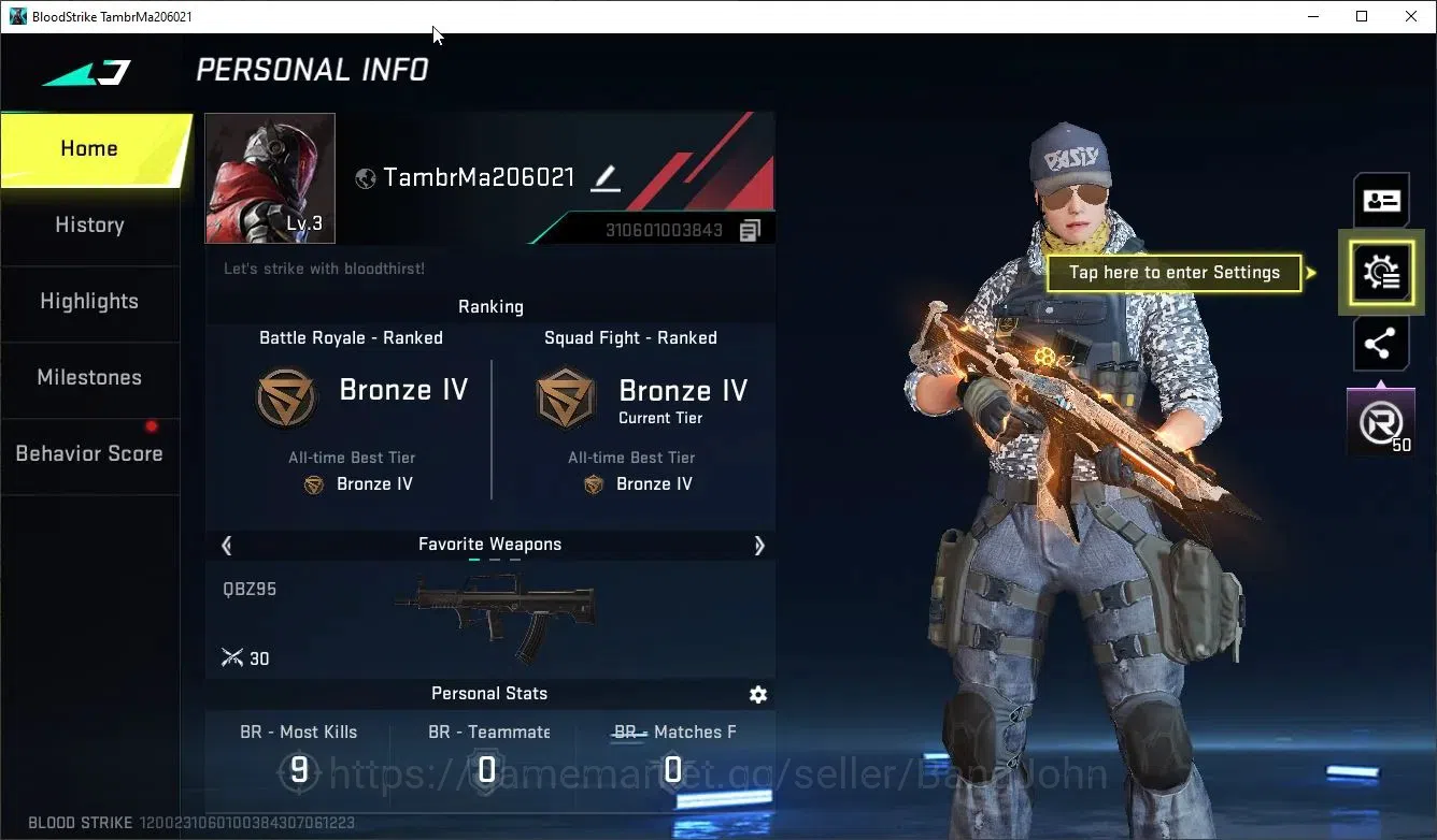 Blood Strike Accounts Collab Skin ASIA | 1 Collab Eternal Gun: KAG-6 - Comandante (Enzo) | 1 Legendary Gun | 1 Name-Changing 1