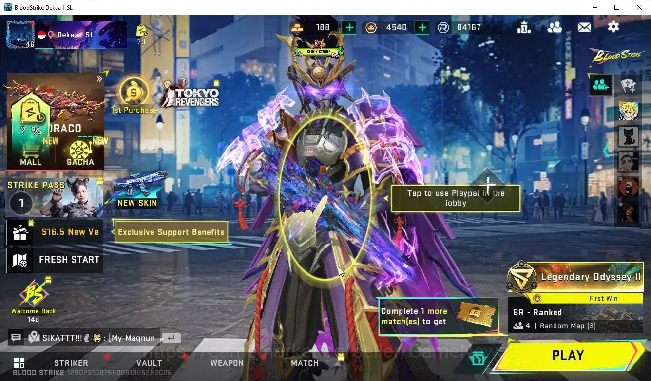 Blood Strike Accounts ASIA|EVO Lv5 M4A1-Tiadraco,SCAR-Stelar+8 ETERNAL V image 1