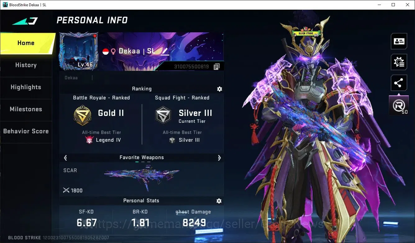 Blood Strike Accounts ASIA|EVO Lv5 M4A1-Tiadraco,SCAR-Stelar+8 ETERNAL V image 2