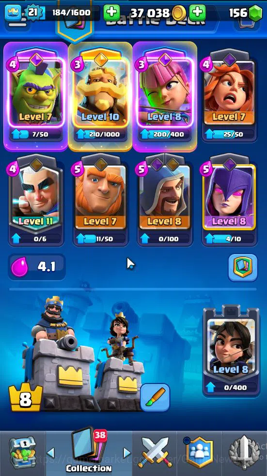 Clash Royale Accounts Lv 21|Trophy 3608|KTL 8|Card 63|1 Hero 2 EVO 2 Leg image 4