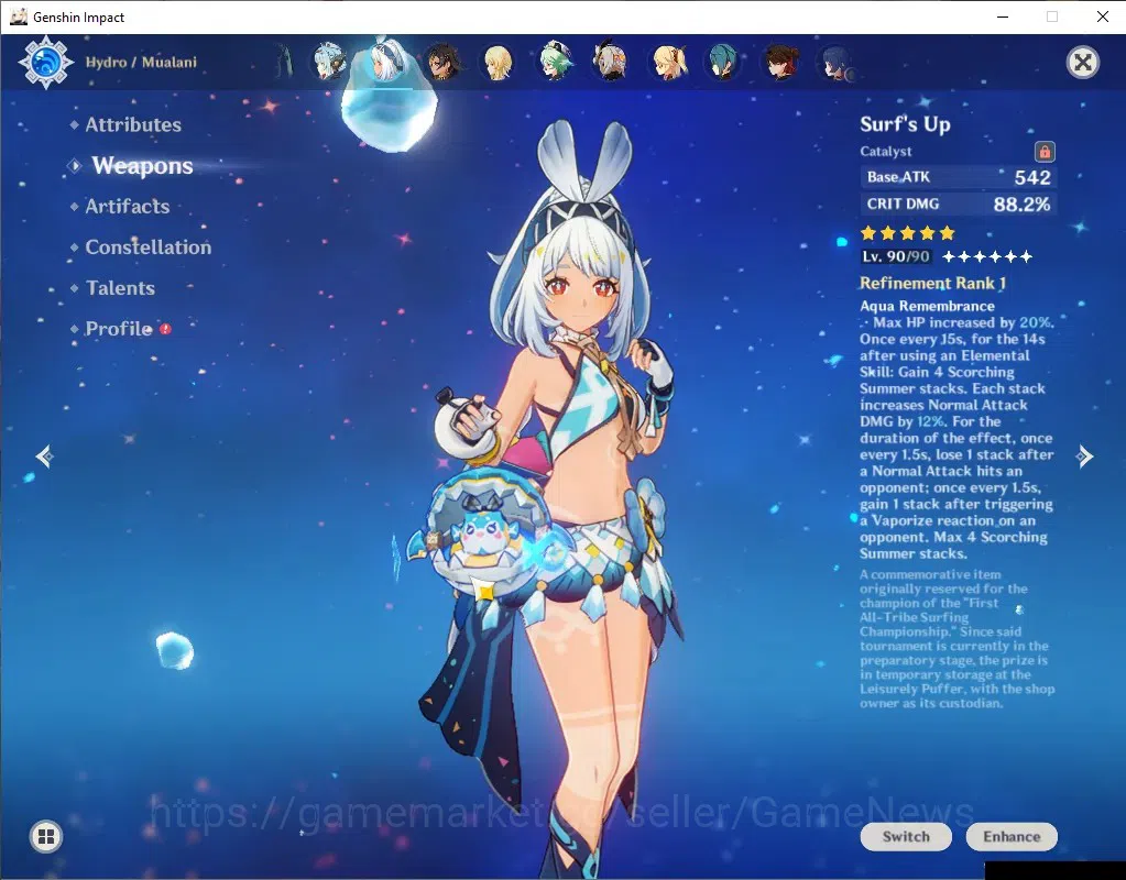Genshin Impact Accounts Asia|AR 57|7 Limited + 6 (*5Weapon)|[Mavuika,Muala image 4