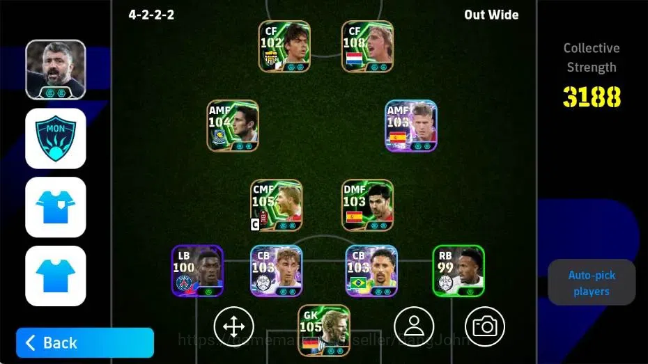 eFootball Accounts Legends & Iconic Players Mobile|PW 3188|Johan Cruyff Epic,Steven Gerrard Epic,Oliver Kahn Epic,Xabi 1