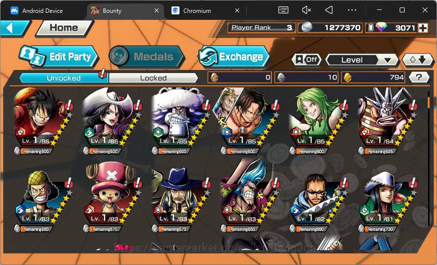 One Piece Bounty Rush Accounts Others GLOBAL|2 ex|RD 3071|5elder Nusjuro,Divene Shank,etc|check SS|OPBR139B 6