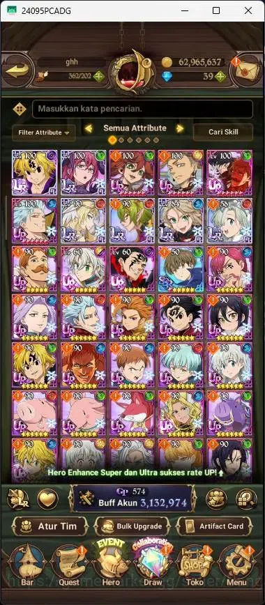 The Seven Deadly Sins: Grand Cross Accounts Global |3,1M CC|39 DM|6 LR|7 UR|LR Mesis 4/6|UR Me image 4