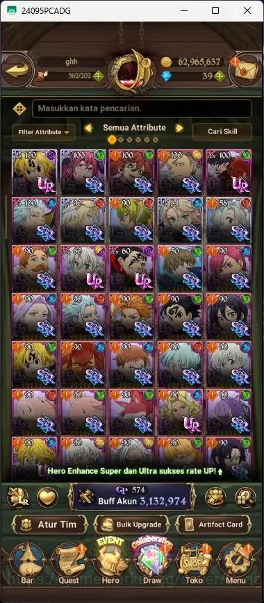 The Seven Deadly Sins: Grand Cross Accounts Global |3,1M CC|39 DM|6 LR|7 UR|LR Mesis 4/6|UR Me image 5