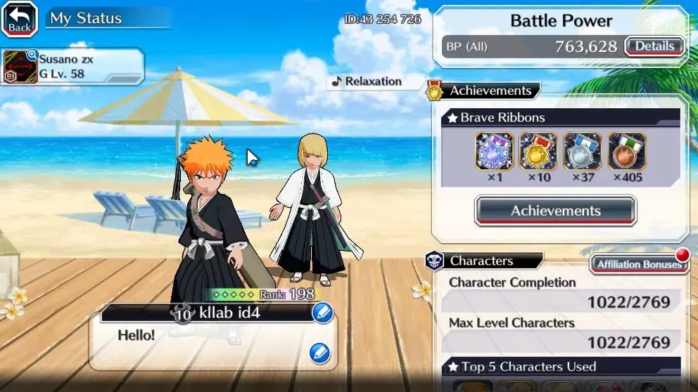 Bleach: Brave Souls Accounts High-End [GLOBAL]50K Orb|DreamT Ichigo,New Ichigo,TYBW26 Kenpachi,Yachiru,Riruka,10Th Aniv 2