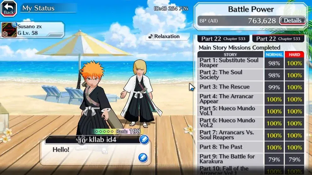Bleach: Brave Souls Accounts High-End [GLOBAL]50K Orb|DreamT Ichigo,New Ichigo,TYBW26 Kenpachi,Yachiru,Riruka,10Th Aniv 4