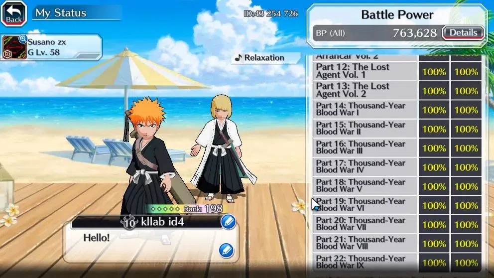 Bleach: Brave Souls Accounts High-End [GLOBAL]50K Orb|DreamT Ichigo,New Ichigo,TYBW26 Kenpachi,Yachiru,Riruka,10Th Aniv 5