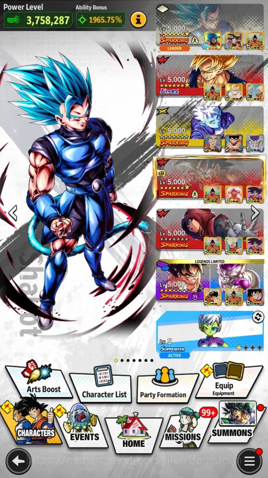 Dragon Ball Legends Accounts Android|Lv 151|308M Total Power|3 LR|5 UL|LR S Veg image 16