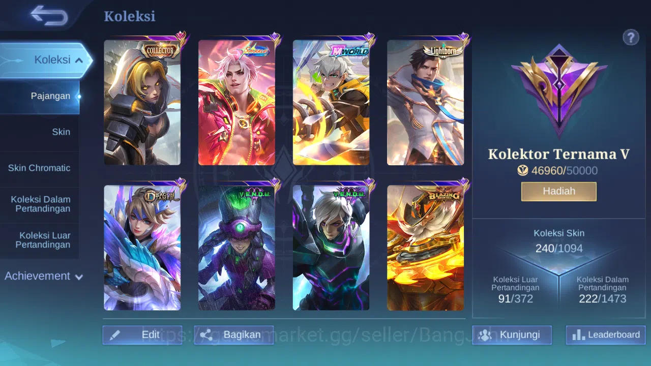 Mobile Legends: Bang Bang Accounts GLOBAL Hero 132 Skin 240 | Sparkle Fredrinn | CC N image 8