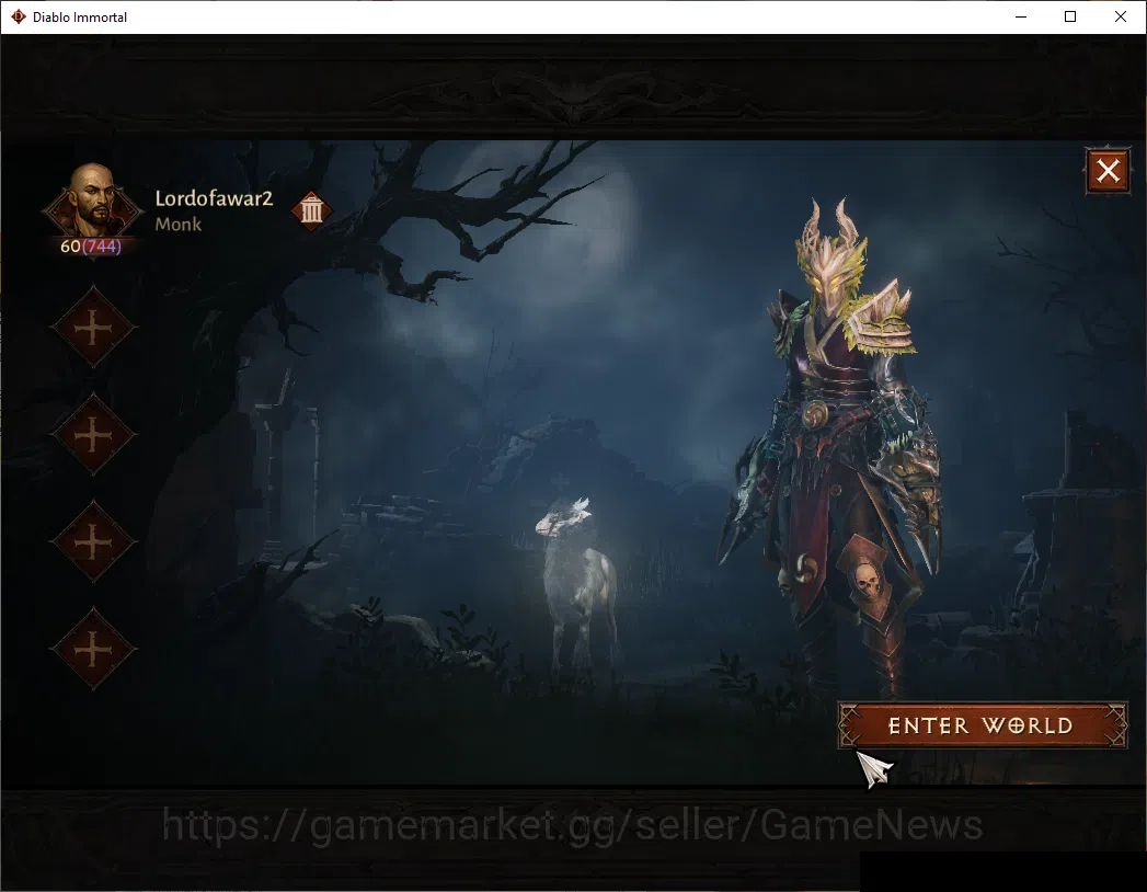 Diablo Immortal Accounts SEA-Gillian|CS ON|Lv60(744)|Monk|CR 39k|Reso 420|P image 1