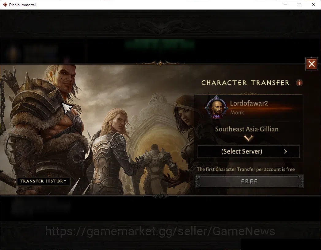 Diablo Immortal Accounts SEA-Gillian|CS ON|Lv60(744)|Monk|CR 39k|Reso 420|P image 2