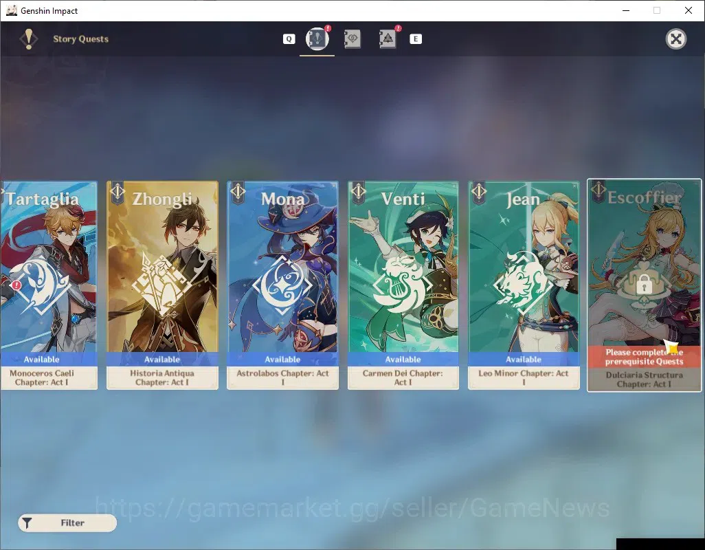 Genshin Impact Accounts ASIA|AR 57|9 Limit + 4 (*5Weap)|Venti+Sign,Skirk,E image 16