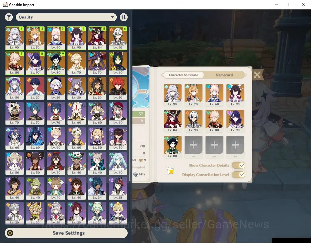 Genshin Impact Accounts ASIA|AR 57|9 Limit + 4 (*5Weap)|Venti+Sign,Skirk,E image 2