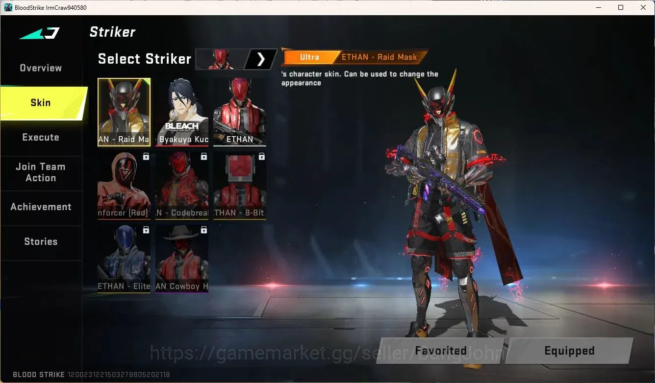 Blood Strike Accounts ASIA | Ultra ETHAN-Raid Mask | BLEACH Striker | TR image 2