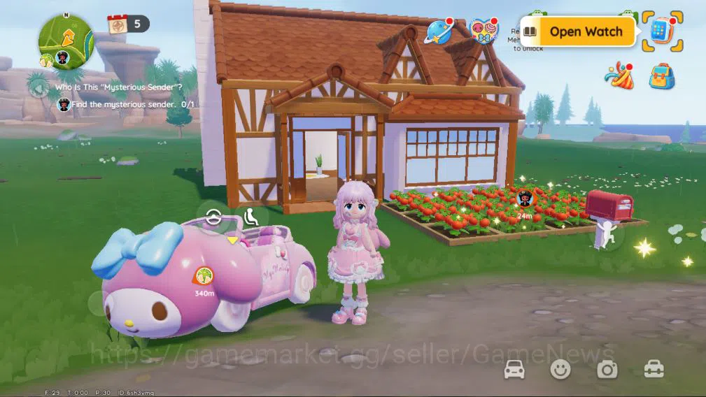Heartopia Accounts SEA|DG Lvl 8| Fullset Outfit SANRIO (My Melody)+Car +Some Kuromi & Cinamorol|250 Moon Crystal 323 Wishing 1