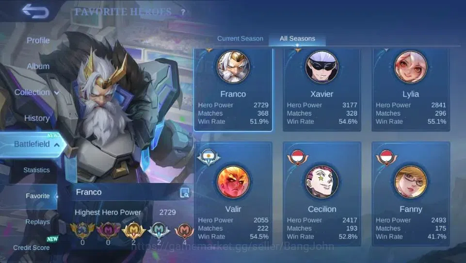 Mobile Legends: Bang Bang Accounts Global|Hero 132 Skin 502|Mega|Legend Lesley+Valir| image 4