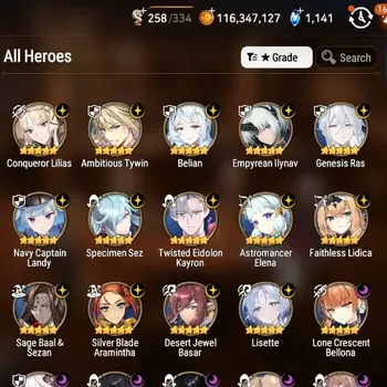 Epic Seven Accounts Starter Global Unverif |S Rank 3|24 ML[RNL,Lisette,SN Yulha,G Ras,LC Bellona]POH ON-Bless ON|1,1K SS|3K