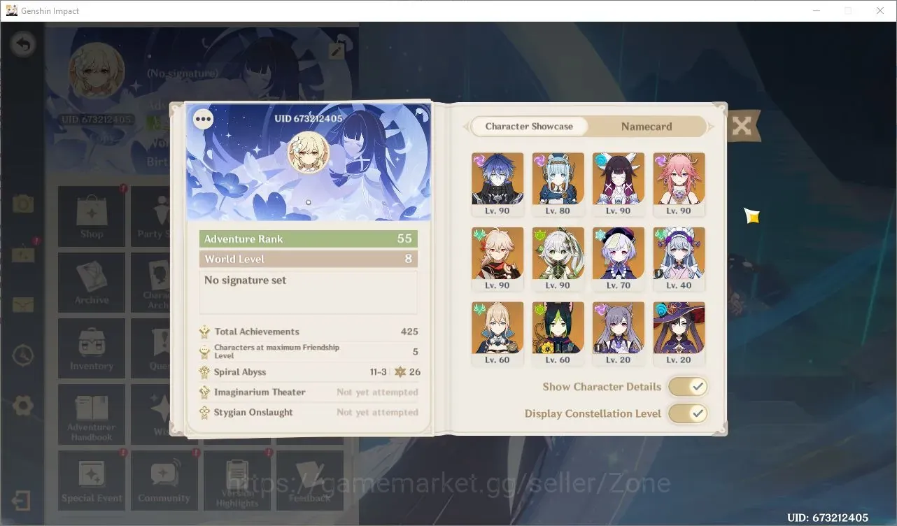 Genshin Impact Accounts Others AMERICA|AR 55|6Limit+6standard|Flins Premium Team|Columbina,Flins,Ineffa,Miko,Nahida|Low 1