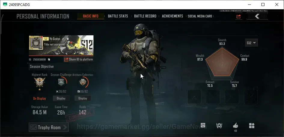 Arena Breakout Accounts High Value MOBILE|Lvl 30|SV 84,5M|CV 81,7M|Decree LR-AR1|SS AKM,VS M4A1,GM AK-12,Etc|M4 Heavy|CN 2