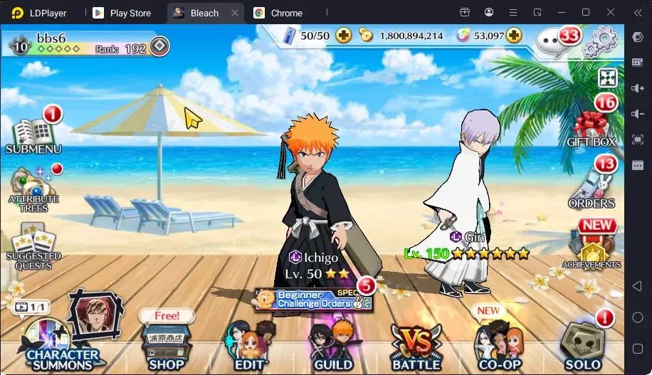 Bleach: Brave Souls Accounts Mid-Tier GLOBAL | 50K ORB+MidGame | Yukio TYBW26,Gremmy9TH,Rangiku Swimsuit,Zangetsu 1