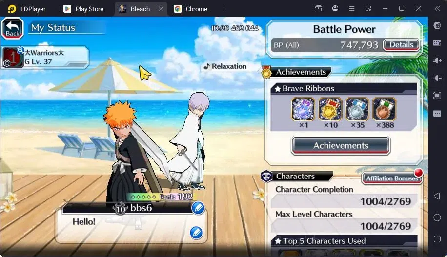 Bleach: Brave Souls Accounts Mid-Tier GLOBAL | 50K ORB+MidGame | Yukio TYBW26,Gremmy9TH,Rangiku Swimsuit,Zangetsu 2