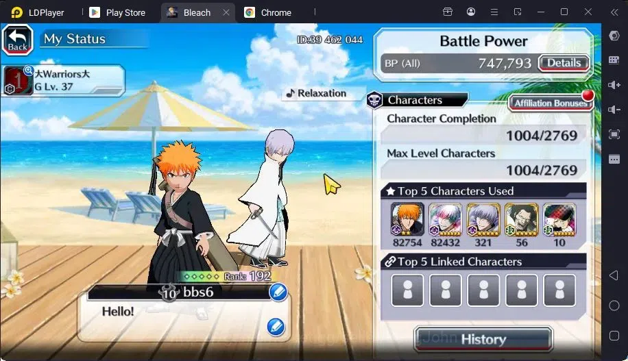 Bleach: Brave Souls Accounts Mid-Tier GLOBAL | 50K ORB+MidGame | Yukio TYBW26,Gremmy9TH,Rangiku Swimsuit,Zangetsu 3