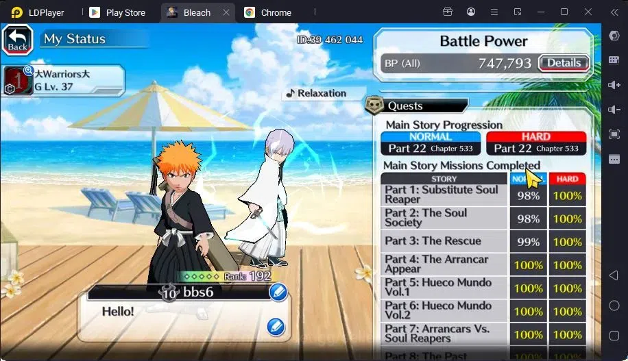 Bleach: Brave Souls Accounts Mid-Tier GLOBAL | 50K ORB+MidGame | Yukio TYBW26,Gremmy9TH,Rangiku Swimsuit,Zangetsu 4