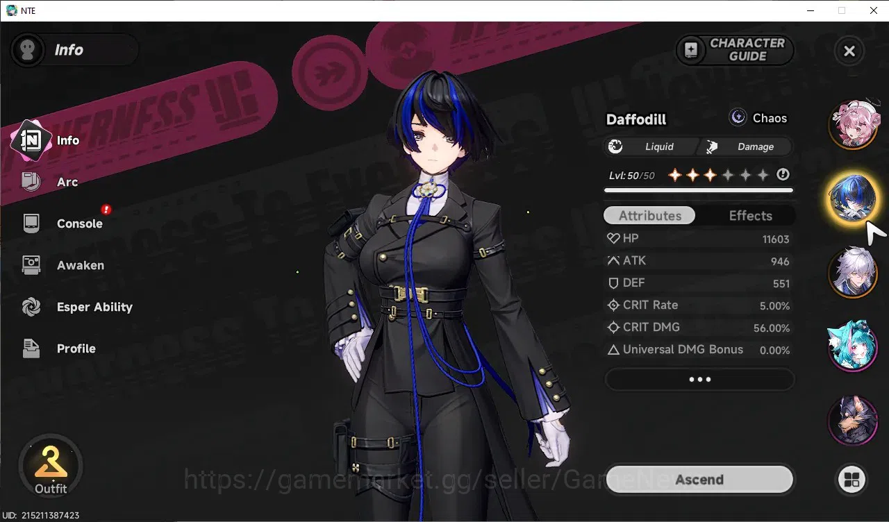 Neverness to Everness Accounts GLOBAL SEA|HL 41|TL 23|7 SSR 2 Limited 10