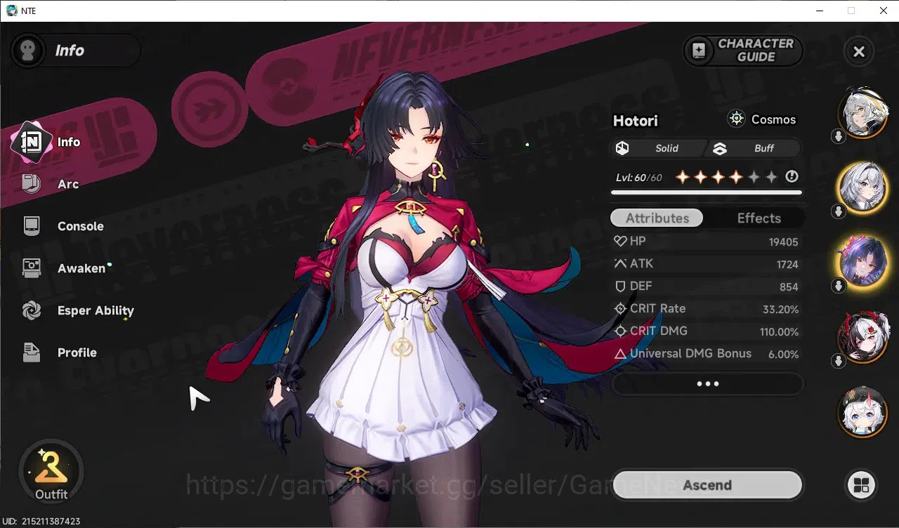 Neverness to Everness Accounts GLOBAL SEA|HL 41|TL 23|7 SSR 2 Limited 4