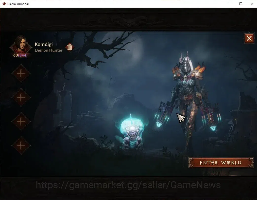 Diablo Immortal Accounts SA - Malah|CS ON|Lv60(844)|Demon Hunter|CR 44k|Res image 1
