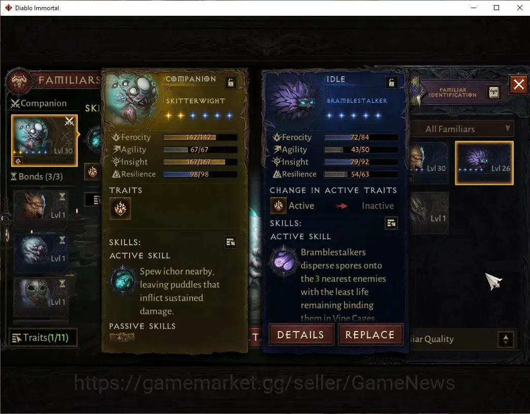 Diablo Immortal Accounts SA - Malah|CS ON|Lv60(844)|Demon Hunter|CR 44k|Res image 17