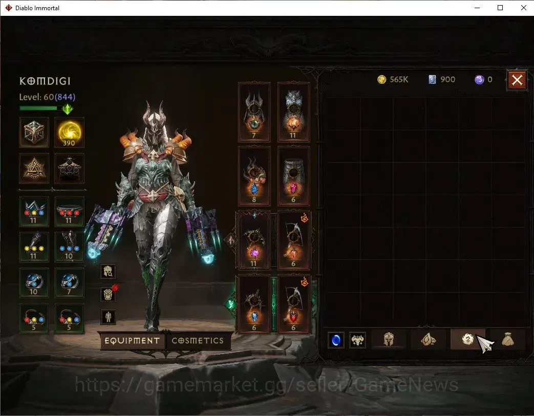 Diablo Immortal Accounts SA - Malah|CS ON|Lv60(844)|Demon Hunter|CR 44k|Res image 7