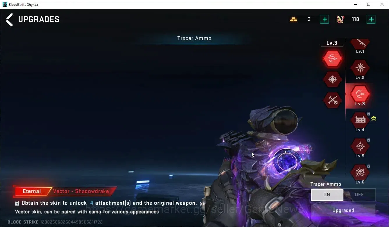 Blood Strike Accounts Asia|ETERNAL Lv3 Vector-ShadowDrake(118)+8 ULTRA[H image 6