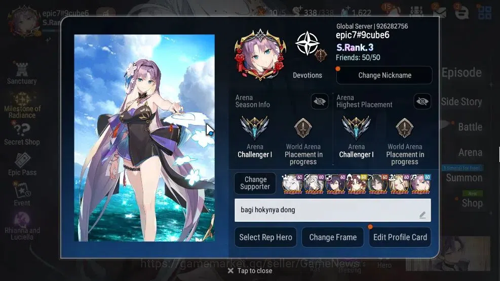 Epic Seven Accounts GLOBAL Unverif|17 ML(Rhiana& Luciel,Salome,HarSeti image 2