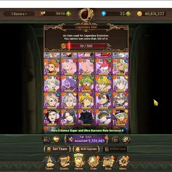 The Seven Deadly Sins: Grand Cross Accounts Endgame Global|2,3M CC|30 LS|3 LR+7 UR+Collab Gachia|P Brunhild,LMeli,P